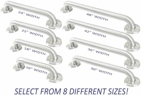 Arista Bath Products Stainless Steel Safety Grab Bar, 42-Inch by 1-1/2-Inch, Concealed Screw