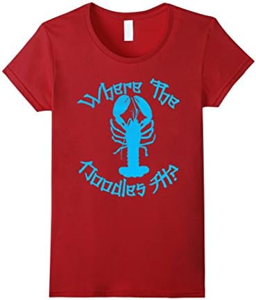 Womens Where The Noodles At Lobster Ramen Noodle T Shirt Small Cranberry