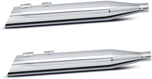 RC Components Chrome Back Slash Cut Up 4.0" Slip on Mufflers 2017 and Newer Harley-Davidson Touring Models - RCX118C