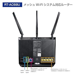 Asustek Asus Wifi 無線lan ルーター Rt Ac68u 11ac デュアルバンド Ac1900 1300 Ui Does Not Support English Only Supports Japanese