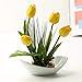 GTIDEA 20 Pack Artificial Tulip Flower Branch Latex Real Touch Fake Flores Wedding Bouquet Home Party Decor (Yellow)