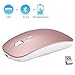 QIJIAYI 2.4GHz Wireless Bluetooth Mouse,Dual Mode Slim Rechargeable Wireless Mouse Silent USB Mice, 3 Adjustable DPI,Compatible for Laptop Windows MacBook Android MAC PC Computer (Rose Gold)thumb 1