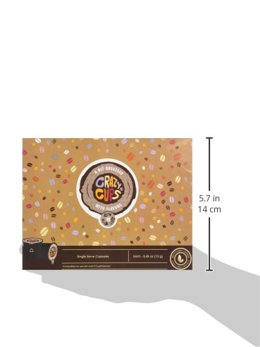 CRAZY CUPS FLAVORED SINGLE-SERVE COFFEE FOR KEURIG K-CUPS MACHINES, DECAF FROSTED OATMEAL COOKIE, 22 PODS PER BOX