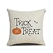 RUOAR Spring Halloween Pillow Cover Orange Trick or Treat Throw Pillow Cover Happy Halloween Cushion Cover 18 x 18 inch