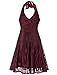 InsNova Women's Striped Halter Backless Skater Cocktail Party Dress