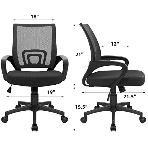Homall Office Mid Back Computer Ergonomic Desk Chair, Black Pricepulse