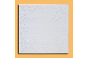 ANTIQUE CEILINGS 50pc of Roven White (20"x20" Foam) Ceiling Tiles - Covers About 135sqft