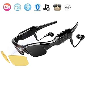 NewZexi Wearable Bluetooth Sunglasses 1080P Camera Glasses Mini DV Video Recorder Bluetooth Headphone Handsfree Driving…