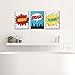 Big Dot of Happiness Bam Superhero - Kids Bathroom Rules Wall Art - 7.5 x 10 inches - Set of 3 Signs - Wash, Brush, Flush