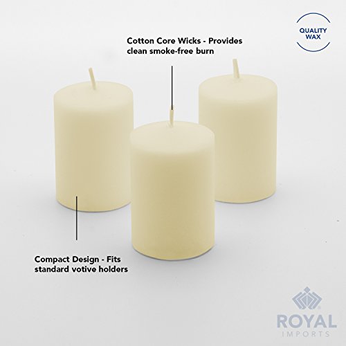 Royal Imports Votive Candle, Unscented Ivory Wax, Box of 72, for