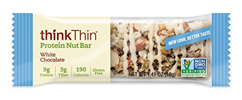 thinkThin Protein Nut Bar, White Chocolate, 1.41 oz Bar (10 Count) thinkThin Protein Nut Bar, White Chocolate, 1.41 oz Bar (10 Count)