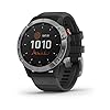 Garmin fenix 6 Solar, Solar-powered Multisport GPS Watch, Advanced Training Features and Data, Silver with Black Band