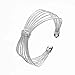 ANDI ROSE Women's Fashion Jewelry 925 Sterling Silver Plated Flower Bangle Friendship Love Bracelet