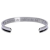 'She Believed She Could So She Did' Inspirational Bracelets, Gifts for Her, Friendship, Mother Daughter