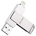 iDiskk 32GB USB 3.0 Flash Drive for iPhone iPad Lightning External Storage Memory Stick Expansion for iPad iOS PC Macbook,Touch ID Encryption,Mfi Certified