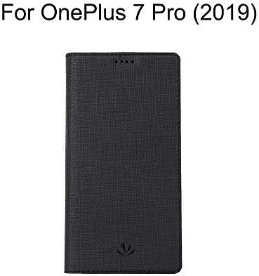 OnePlus 7 Pro Flip PU Leather Case,Meiya Silicone TPU Full Body Shockproof Wallet Case Card Holster Stand Magnetic Cover for OnePlus 7 Pro 1+7 Pro 2019(Black)