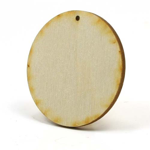 Mylittlewoodshop - Pkg of 12 - Circle Cutout - 1 inch in diameter with 1 2mm hole and 1/8 inch thick unfinished wood(LC-CCWH02-12)