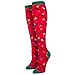 Sock Smith Womens Christmas Lights Knee High Socks-Red-Medium