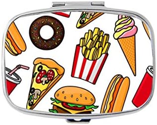 Cheeseburgers Hot Dogs Pizza Custom Personlized Rectangular Tablet Medicine Pocket Purse Travel Pill Vitamin Decorative Box Case Holder
