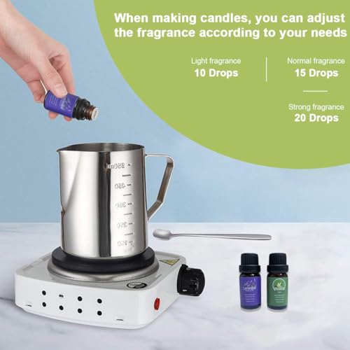 Candle Making Kit DIY Candles Craft Tools for Adult Beginner, Scented Candle Maker Gift Set Full Wax Cup Candle Making Supply with Wicks Beeswax Wick Holder Sticker Pot Essential Oils Candle Jars