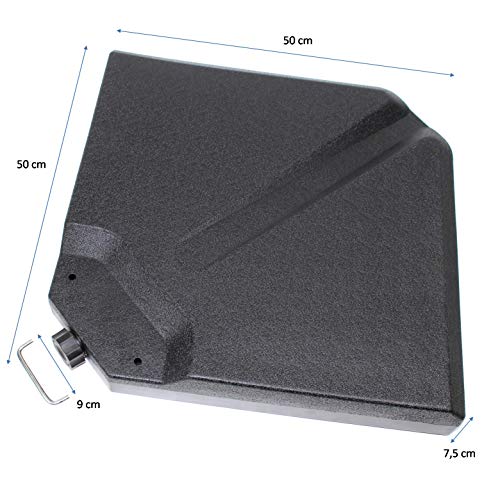 Sonnenschirm Beschwerungsplatten, 2 Platten mit Zementfüllung je 13 kg, Kunststoff Mantel Gewichtsplatten gesamt 26 kg… – Bild 3