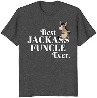 Mens Best Jackass Funcle Ever Funny Uncle Tshirt Large Dark Heather