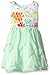 Youngland Girls' Printed Lace Bodice to Cascading Chiffon Ruffle Skirt Dress