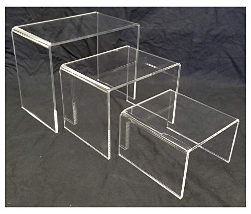 Acrylic Shoe and Merchandise Display Riser Set of 3 One Each 6x6x4 ...