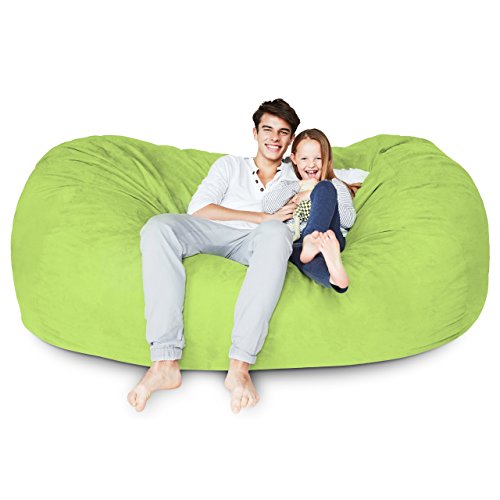 Lumaland Luxurious Giant 7ft Bean Bag Chair with Microsuede Cover Ultra Soft, Foam Filling
