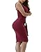 Cfanny Women's Tie Front Bodycon Midi Party Casual Knitwear Dress