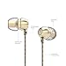 Uiisii HM7 In-Ear Metal Earbuds Headphones Wired Heavy Bass Earphones with Microphone for iPhone, iPod, iPad, MP3 Players, Samsung Galaxy, Nexus, BlackBerry etc (Gold)
