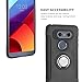 TechVibe LG V30 Case, Slim Drop Protection Cover, Ring Grip Holder Stand, For LG V30 (2017) - Black