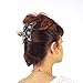 HairZing Iridescent Blue Flowers Hair Comb 2-Pack, Hair Accessory Perfect for Easy Ponytails, UpDos and Twists, Light Blue, Medium/Large