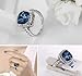 Yoursfs Rings,Blue Crystal Statement Rings,18K White Gold Plated Fashion Jewelry,Big Stone Women Cocktail Rings