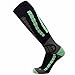 Pure Athlete Ski Socks - Best Lightweight Women Men Warm Skiing Socks (Black/Mint Green, L/XL)