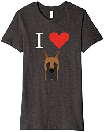 Womens I Love My Great Dane T-Shirt Large Dark Heather