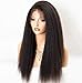 Chantiche Italian Yaki Straight Remy Human Hair Wigs for Black Women -Best Brazilian Glueless Lace Front Wig with Baby Hair 130 Density 16inches (Jet Black #1)