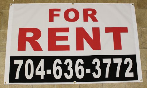 3 X4 5 Custom Printed For Rent Banner Sign With Your Phone Number