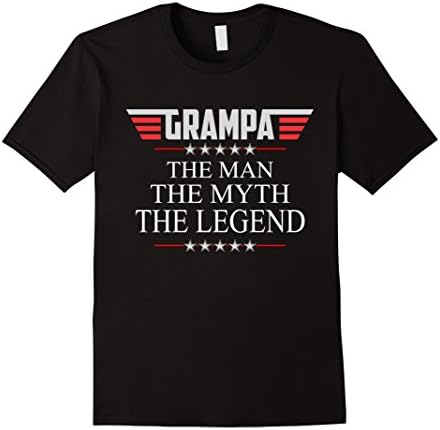 Men's Grampa The Man The Myth The Legend Father's Day T shirt 3XL Black