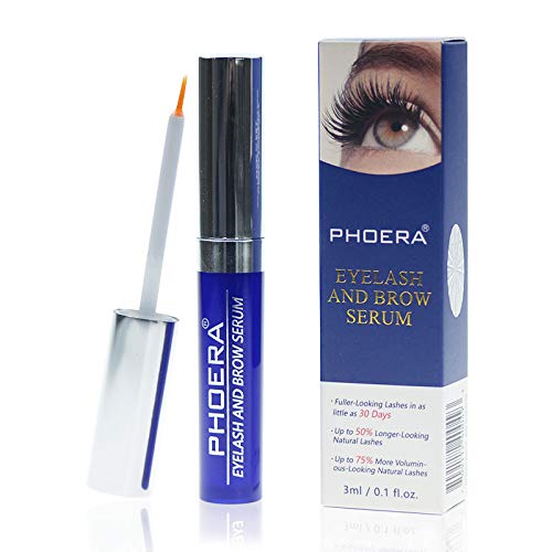 Eyelash Growth Serum - Phoera Lash Serum for Thicker-Looking Lashes and Brows Naturally - Rapid Advanced Formula to Strengthen, Fuller, Lengthen and Thicker Lashes And Eyebrows - AQUAPURITY