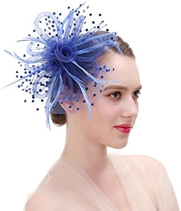 FIRYIN Feather Fascinators Headband and Clip for Women Tea Party Bridal Cocktai
