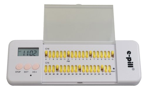 e-Pill 4 Times a Day x 7 Day Large Weekly Pill Organizer, Vitamin and Medicine Pill Box - with Discreet Case and Pill Reminder