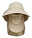 Fishing Hat UPF 50+ UV Protection Wide Brim Sun Visor Hat Wide Brim Neck Flap Detachable Outdoor Cap Grey