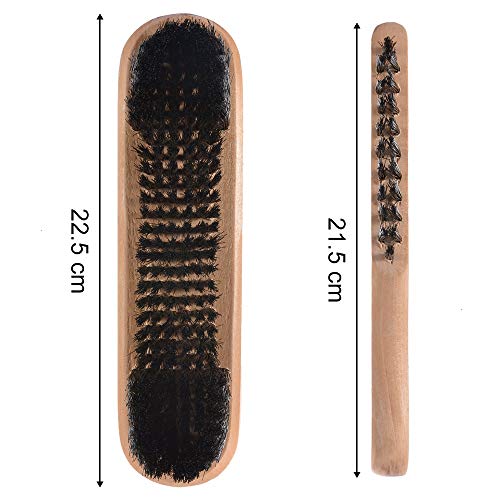 Feeko Pool Table Brush, 2pcs Solid Wood Billiard Table and Iron Brush Rail Brush Snooker Cloth Cleaner
