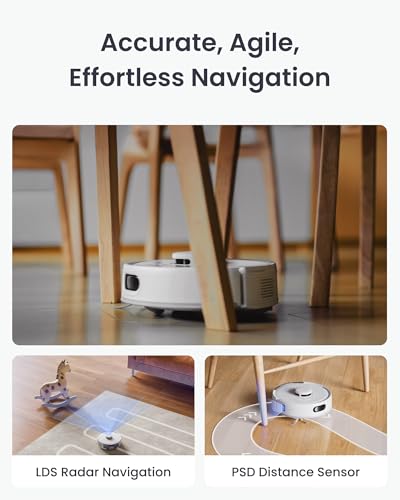 SwitchBot K11+ Robot Vacuum & Mop with Matter, 6000Pa Suction, 90-Day Hands-Free Self-Emptying, LDS Navigation, 3.6″ Ultra-Slim, Anti-Tangle for Pet Hair, Works with Alexa, Google Home, Apple Home