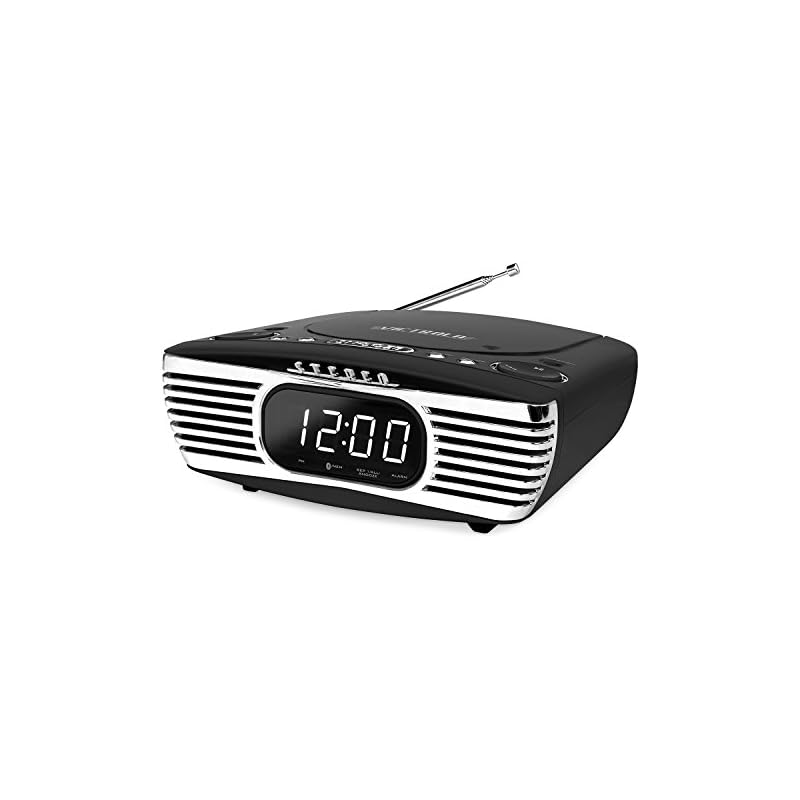 Victrola Bedside Digital LED Alarm Clock Stereo CD Player FM Radio