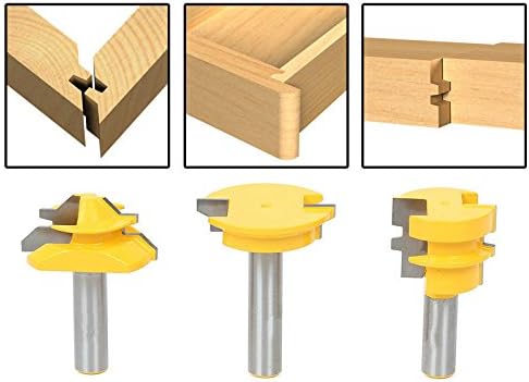 AccOED New Jointing Router Bit Set -Lock Miter/Glue Joint/Drawer Front 3pcs router bits for wood/milling tools/wood milling cutter