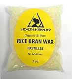 Rice Bran Wax Organic Vegan Beads Vegetable Pastilles Flakes Premium Prime Grade A 100% Pure 2 oz