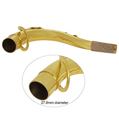 Muslady Brass Tenor Saxophone Sax Bend Neck 27.8mm Saxophone Accessores Parts Gold - Thumbnail 2