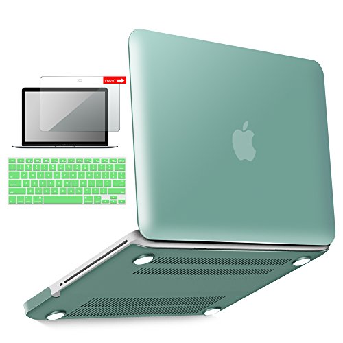 iBenzer Basic Soft-Touch Series Plastic Hard Case, Keyboard Cover, Screen Protector for Apple MacBook Pro 13-inch 13â€ with CD-ROM A1278 (Previous Generation), Green